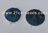 NGC277 30*35mm - 35*40mm freeform agate gemstone connectors