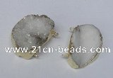 NGC282 22*35mm - 25*40mm freeform druzy agate connectors