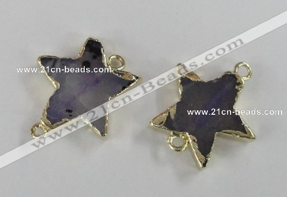 NGC295 24*26mm star agate gemstone connectors wholesale