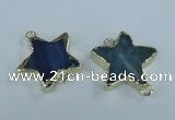 NGC296 24*26mm star agate gemstone connectors wholesale