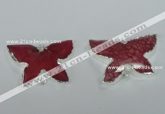 NGC309 22*30mm carved butterfly agate gemstone connectors