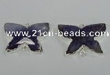 NGC310 22*30mm carved butterfly agate gemstone connectors