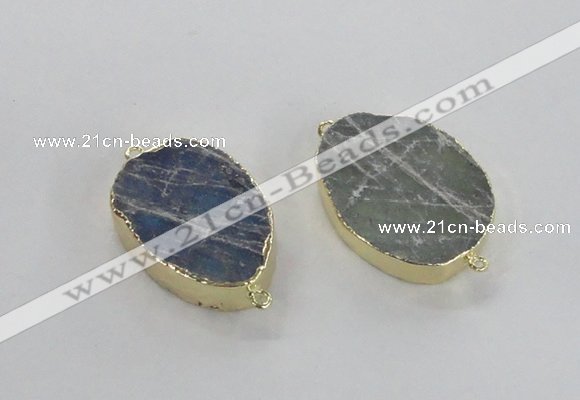 NGC314 18*25mm - 25*30mm freeform labradorite gemstone connectors