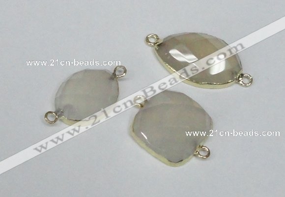 NGC330 15*20mm - 22*25mm freeform agate gemstone connectors