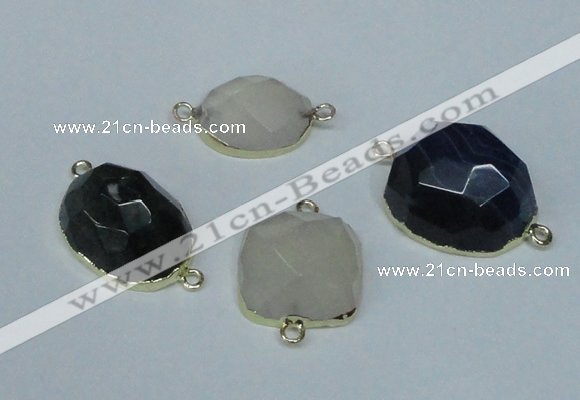 NGC333 15*20mm - 22*25mm freeform agate gemstone connectors