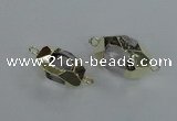 NGC337 15*20mm - 18*25mm faceted nuggets white crystal connectors