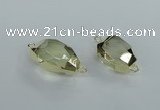 NGC338 15*20mm - 18*25mm faceted nuggets yellow quartz connectors