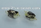 NGC341 15*20mm - 18*25mm faceted nuggets smoky quartz connectors