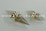 NGC346 18*30mm - 15*45mm faceted bicone yellow quartz connectors