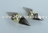 NGC348 18*30mm - 15*45mm faceted bicone smoky quartz connectors