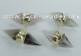 NGC349 18*30mm - 15*45mm faceted bicone mixed quartz connectors