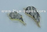 NGC365 18*30mm - 25*45mm wing-shaped agate gemstone connectors