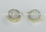 NGC377 20mm coin druzy agate gemstone connectors wholesale