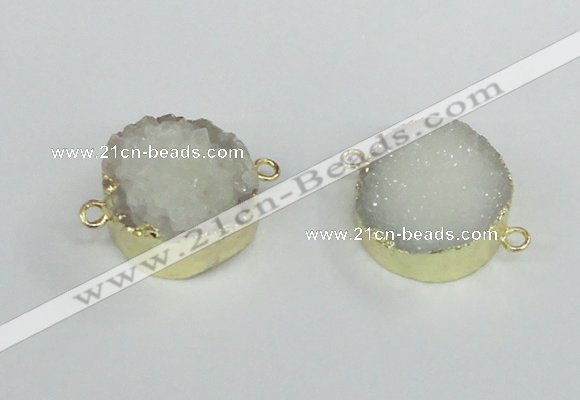 NGC377 20mm coin druzy agate gemstone connectors wholesale