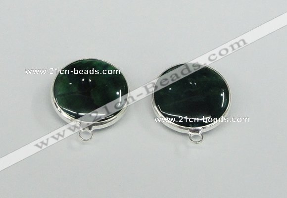 NGC383 18mm flat round agate gemstone connectors wholesale