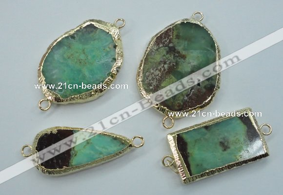 NGC39 25*35mm - 35*45mm freeform australia chrysoprase connectors