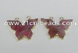 NGC408 30*40mm butterfly agate gemstone connectors wholesale