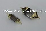 NGC414 10*25mm - 15*35mm faceted nuggets green phantom quartz connectors