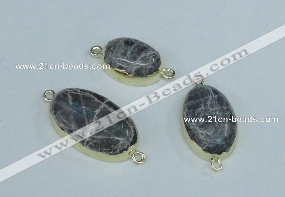 NGC416 15*20mm - 18*25mm oval labradorite gemstone connectors