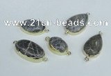 NGC417 15*20mm - 18*25mm freeform labradorite gemstone connectors