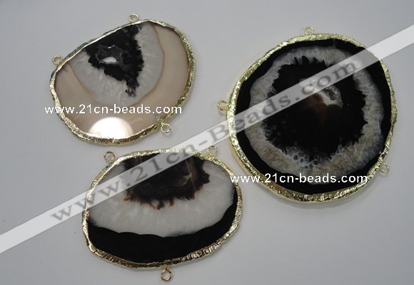 NGC43 50*60mm - 55*80mm freeform druzy agate connectors