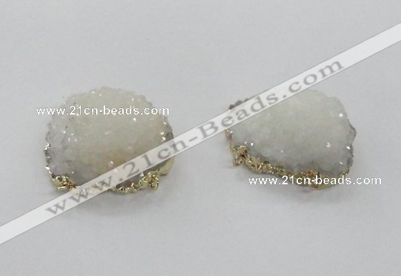 NGC435 25*35mm - 35*40mm freeform druzy agate gemstone connectors