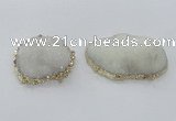 NGC436 38*45mm - 45*50mm freeform druzy agate gemstone connectors