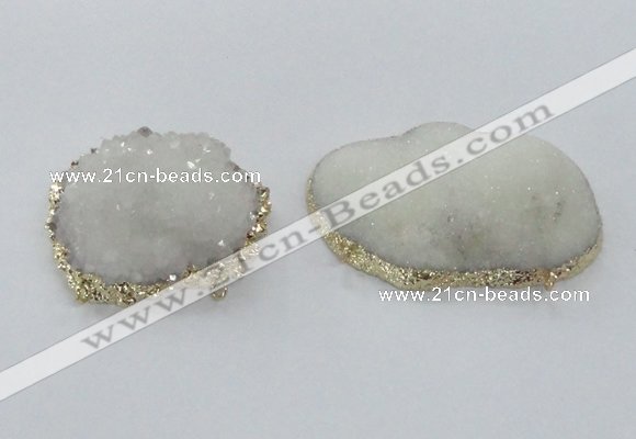 NGC436 38*45mm - 45*50mm freeform druzy agate gemstone connectors