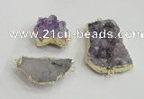 NGC438 20*25mm - 25*30mm freeform druzy amethyst gemstone connectors