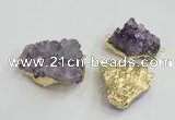 NGC439 20*25mm - 25*30mm freeform druzy amethyst gemstone connectors