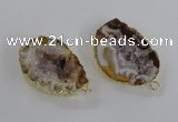 NGC445 18*25mm - 25*35mm freeform druzy agate gemstone connectors