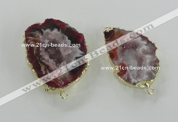 NGC446 18*25mm - 25*35mm freeform druzy agate gemstone connectors