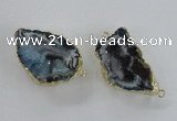 NGC448 18*25mm - 25*35mm freeform druzy agate gemstone connectors