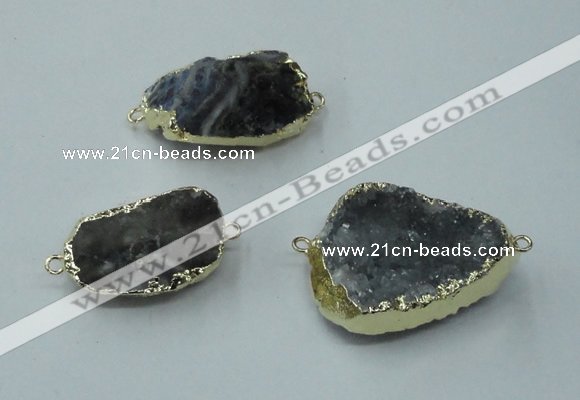 NGC45 18*25mm - 25*35mm freeform druzy agate connectors