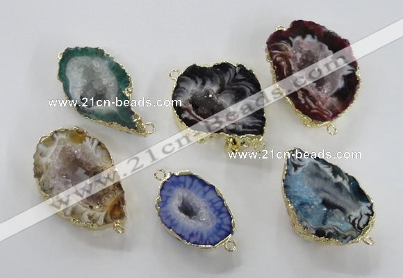 NGC451 18*25mm - 25*35mm freeform druzy agate gemstone connectors