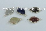 NGC455 13*18mm flat teardrop agate gemstone connectors wholesale