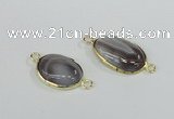 NGC459 13*18mm oval Botswana agate gemstone connectors wholesale