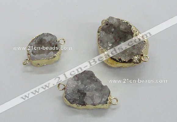 NGC463 15*20mm - 20*25mm freeform druzy agate gemstone connectors