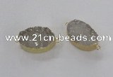 NGC470 20*30mm oval druzy agate gemstone connectors wholesale