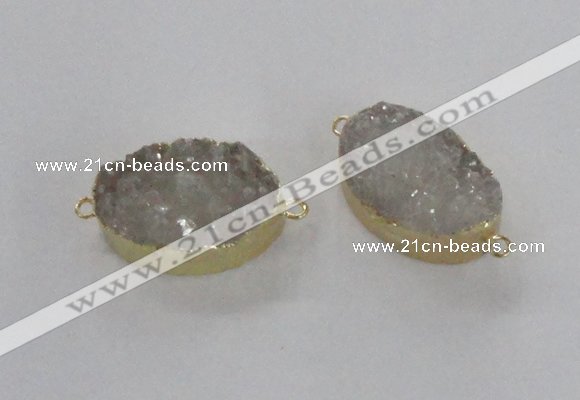 NGC470 20*30mm oval druzy agate gemstone connectors wholesale