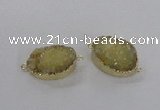 NGC471 20*30mm oval druzy agate gemstone connectors wholesale