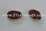 NGC473 20*30mm oval druzy agate gemstone connectors wholesale