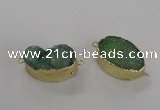 NGC475 20*30mm oval druzy agate gemstone connectors wholesale