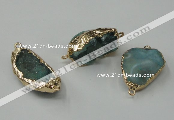 NGC48 20*30mm - 25*35mm freeform druzy agate connectors