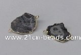 NGC485 15*25mm - 22*30mm freefrom plated druzy agate connectors