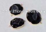 NGC494 25*30mm - 35*40mm freefrom druzy agate gemstone connectors