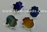 NGC5016 22*30mm - 25*35mm hamsahand agate gemstone connectors