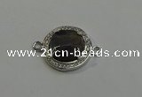 NGC5024 20mm flat round labradorite with rhinestone connectors