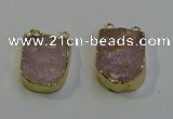 NGC5026 20*35mm - 25*40mm freeform rose quartz connectors