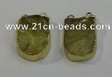 NGC5028 20*35mm - 25*40mm freeform lemon quartz connectors